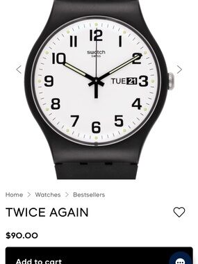 Swatch Black and White Minimalist Watch